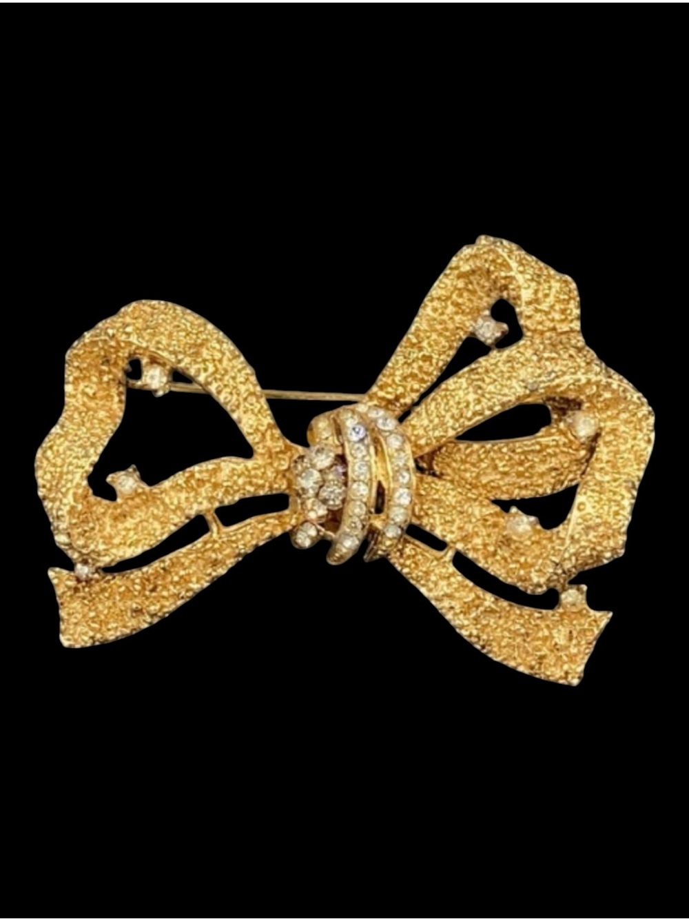 Vintage CoroCraft Rhinestone Bow Brooch